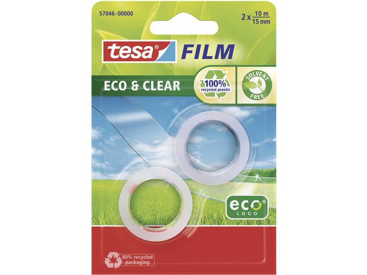 Tesa 57046 57046-00-00 film film Eco & Clear Transparant (l x b) 10 m x 15 mm 2 stuk(s)