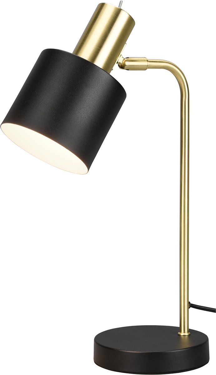 BES LED Led Tafellamp - Tafelverlichting - Trion Alimo - E14 Fitting - Rond - Mat/goud - Aluminium - Zwart