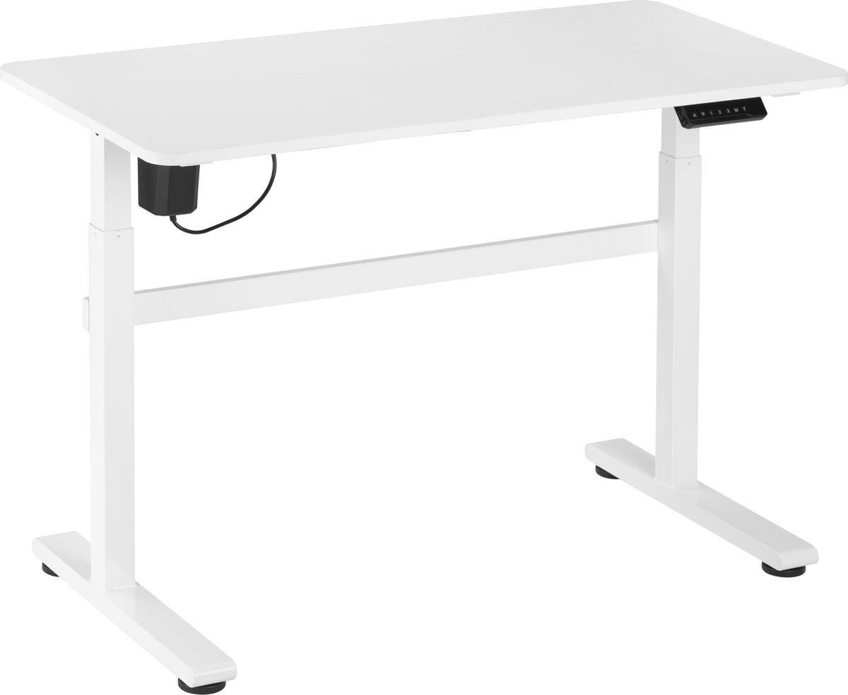 Bureau Zit Sta Elektrisch In Hoogte Verstelbaar - 118 X 58 Cm - Wit