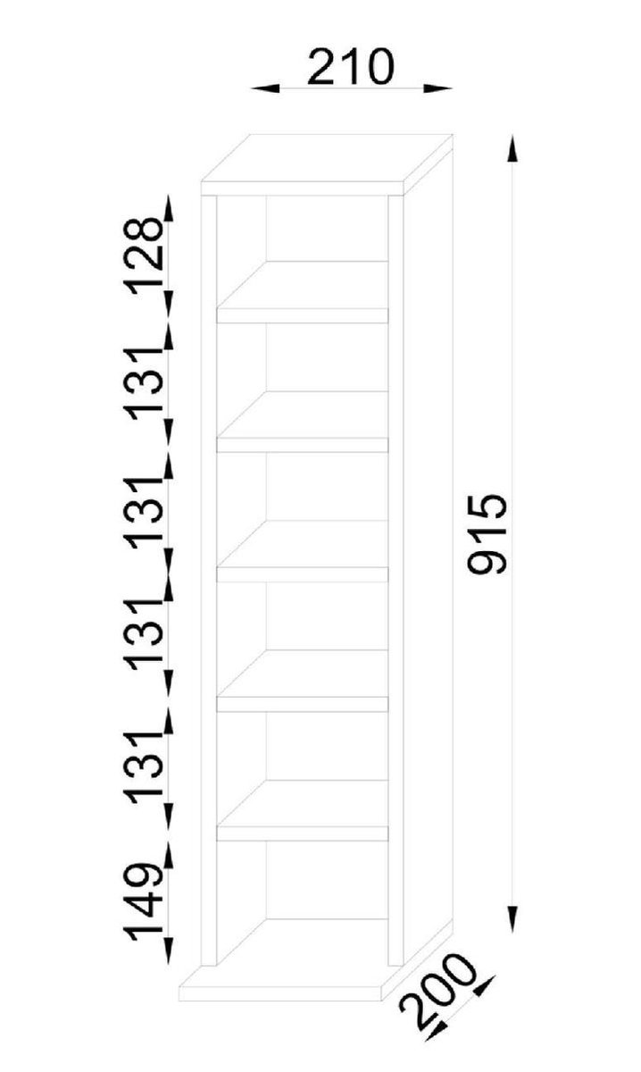 Elementa Wandkast 6 Vakken Kernnoten Decor. - Bruin