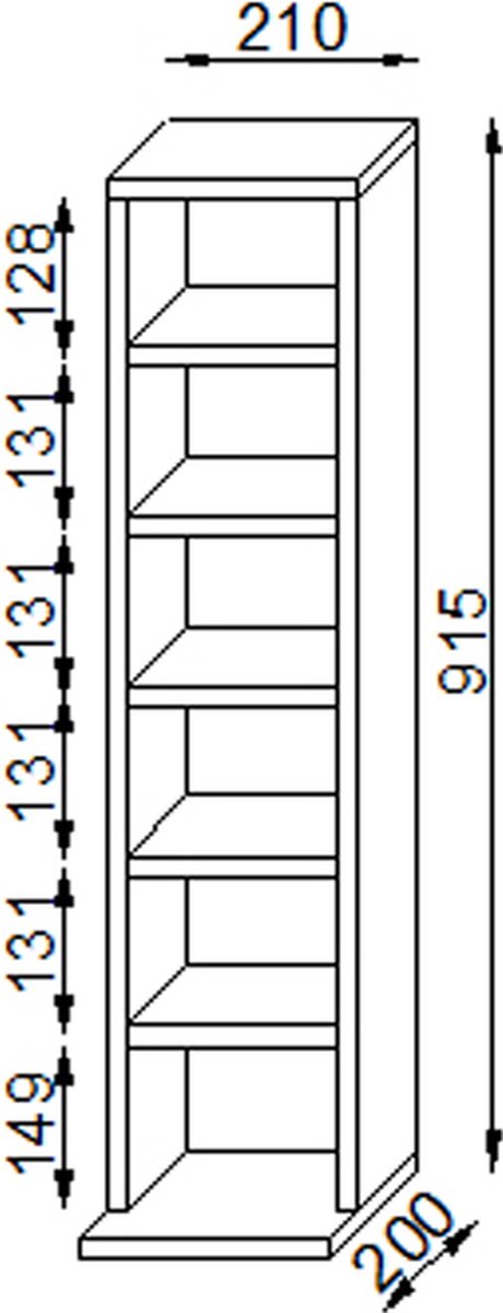 Elementa Wandkast 6 Vakken Kernnoten Decor. - Bruin