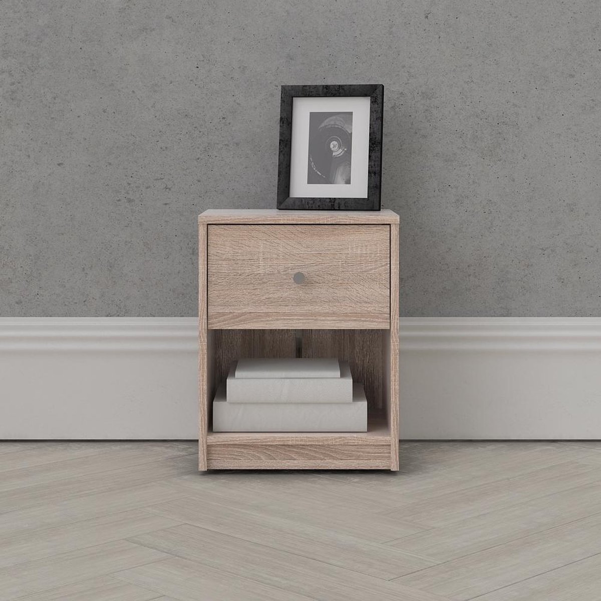 Maria Nachtkastje Met 1 Lade En 1 Plank, Truffeldecor. - Beige