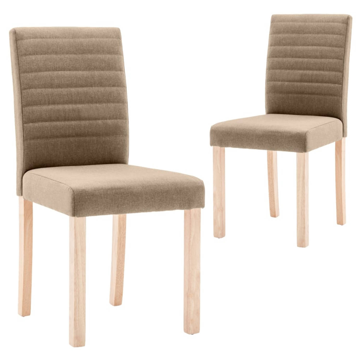 Vidaxl Eetkamerstoelen 2 St Stof Taupe