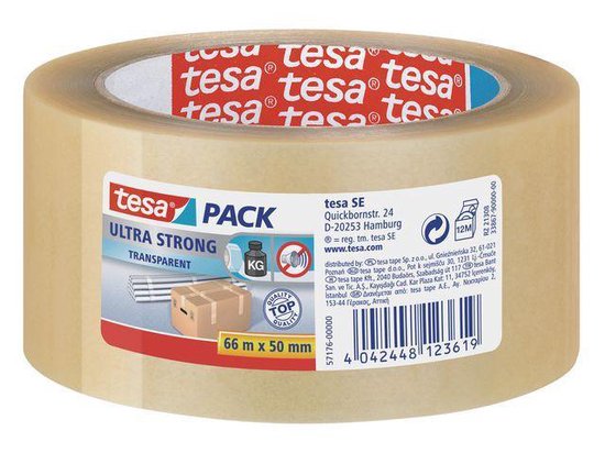 Tesa 57176-00000-05 Pakband pack Ultra Strong Transparant (l x b) 66 m x 50 mm 66 m