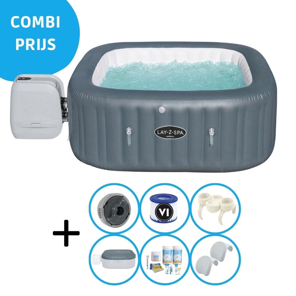 Bestway - Jacuzzi - Lay-z-spa - Hawaii Hydrojet Pro - Inclusief Accessoires