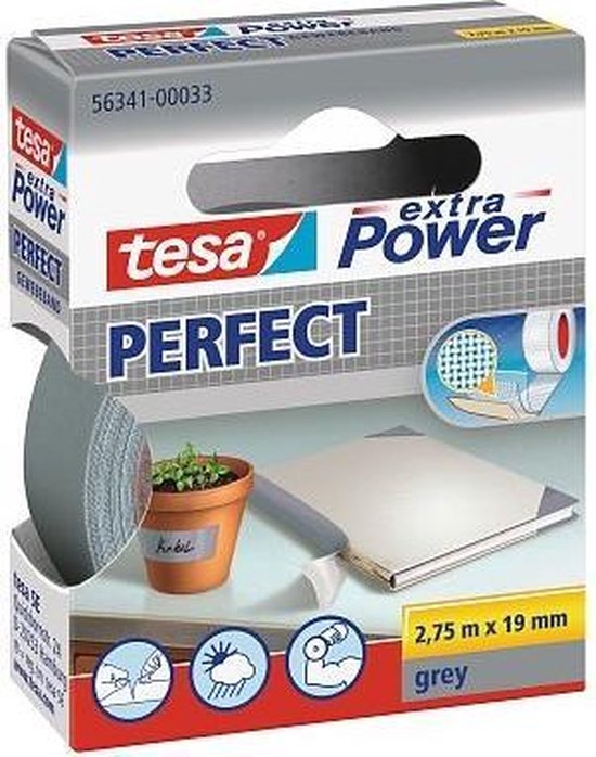 Tesa 56341-33-2 Textieltape Extra Power (l x b) 2.75 m x 19 mm 2.75 m - Gris