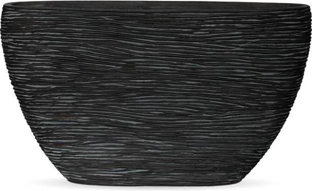 Capi Europe Nature Pot Ovaal Hoog Rib - Zwart