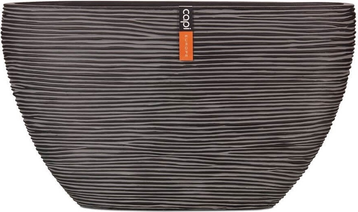 Capi Europe Nature Pot Ovaal Hoog Rib - Zwart