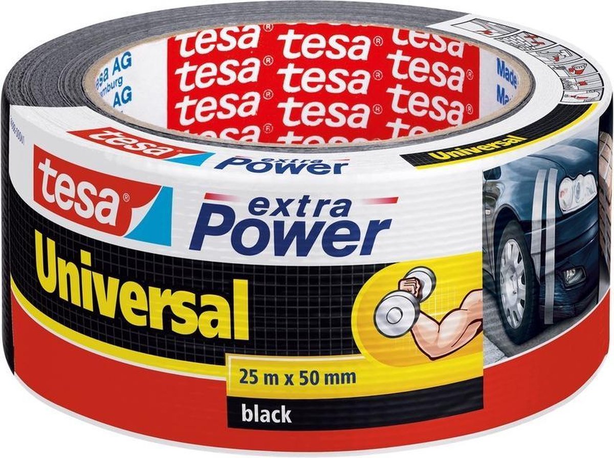 Tesa 56388-00001-04 56388-00001-04 Textieltape Extra Power (l x b) 25 m x 50 mm 25 m - Zwart