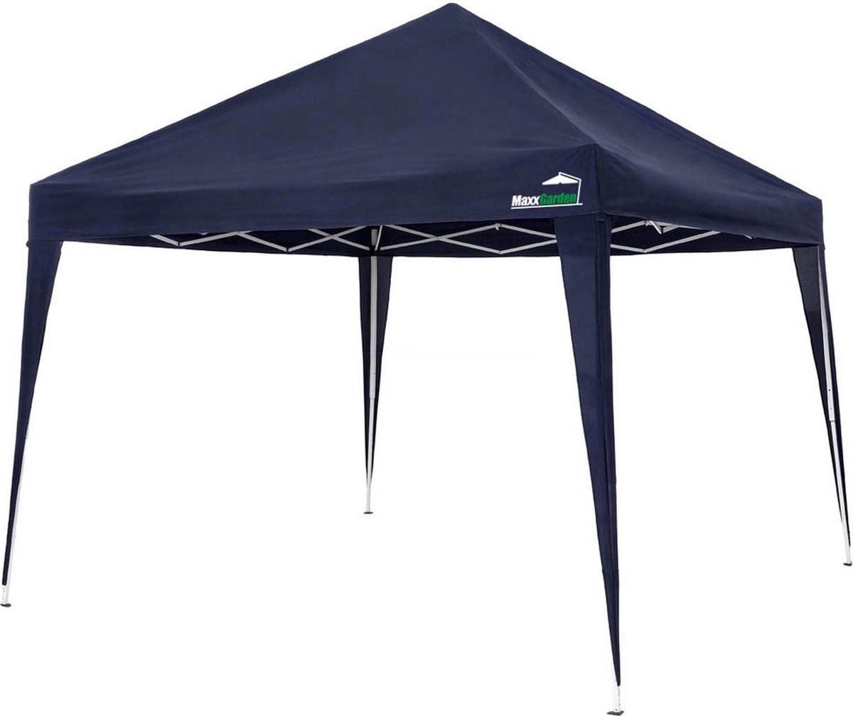 MaxxGarden Easy-up Partytent Feesttent Paviljoen - 300 X 300 X 250 Cm - Opvouwbaar - Blauw