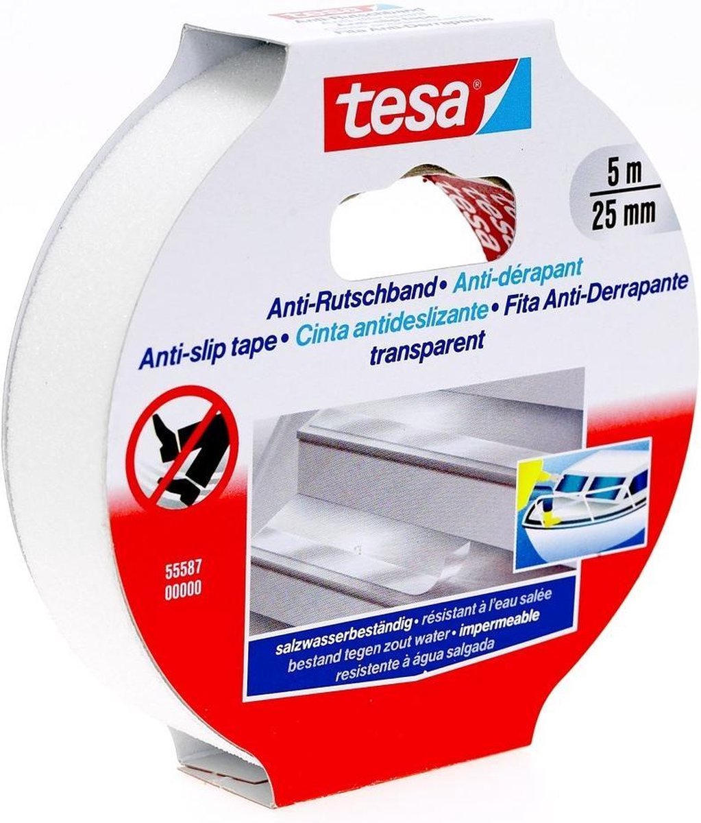 Tesa 55587-0-0 55587-0-0 Anti-slip tape Transparant (l x b) 5 m x 25 mm 5 m