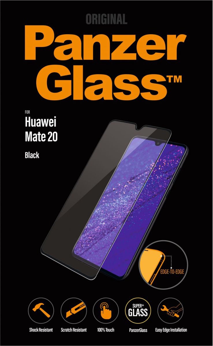 PanzerGlass Premium Screenprotector Voor Huawei Mate 20 - Zwart