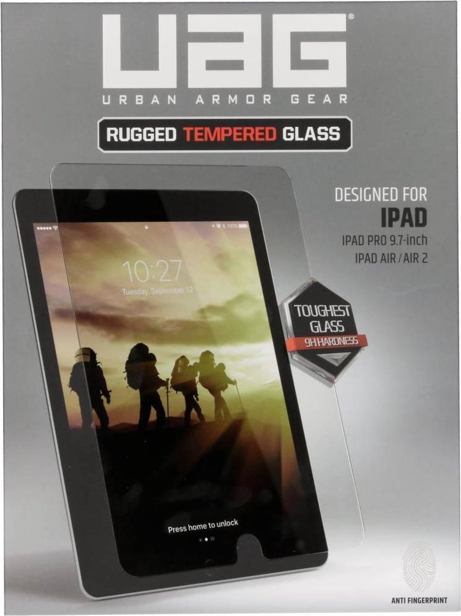 Uag Rugged Tempered Glass Screenprotector Ipad Pro 9.7 Tablethoes - Transparant