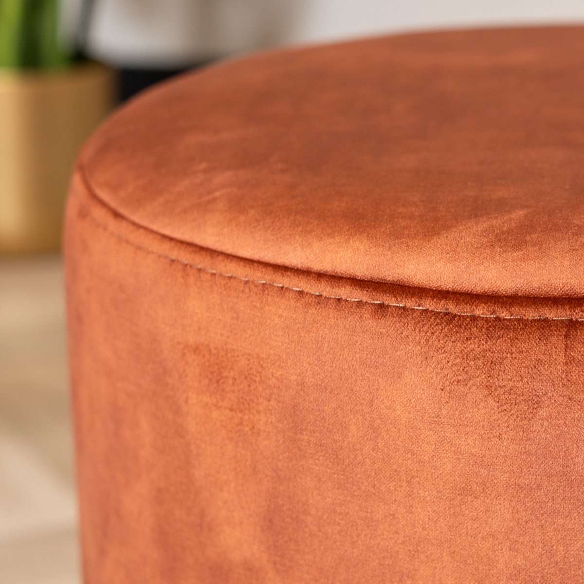 Bronx71 Velvet Poef Beau Koper.