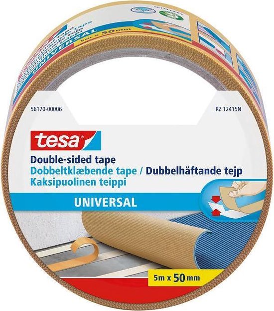 Tesa 56172-3 56172-3 Dubbelzijdige tape (l x b) 25 m x 50 mm 25 m - Wit