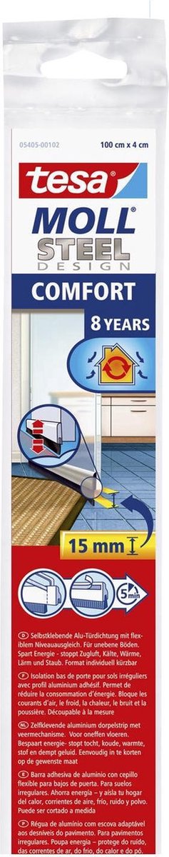 Tesa 05405-102 05405-102 Tochtstrip moll COMFORt RVS (l x b) 1 m x 40 mm 1 stuk(s)