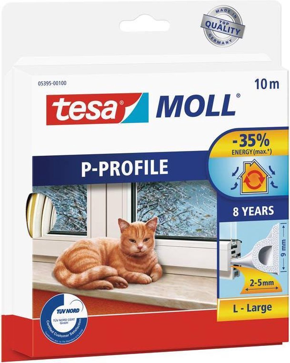 Tesa 05395-101 05395-101 Afdichtingstape moll (l x b) 10 m x 9 mm 10 m - Bruin