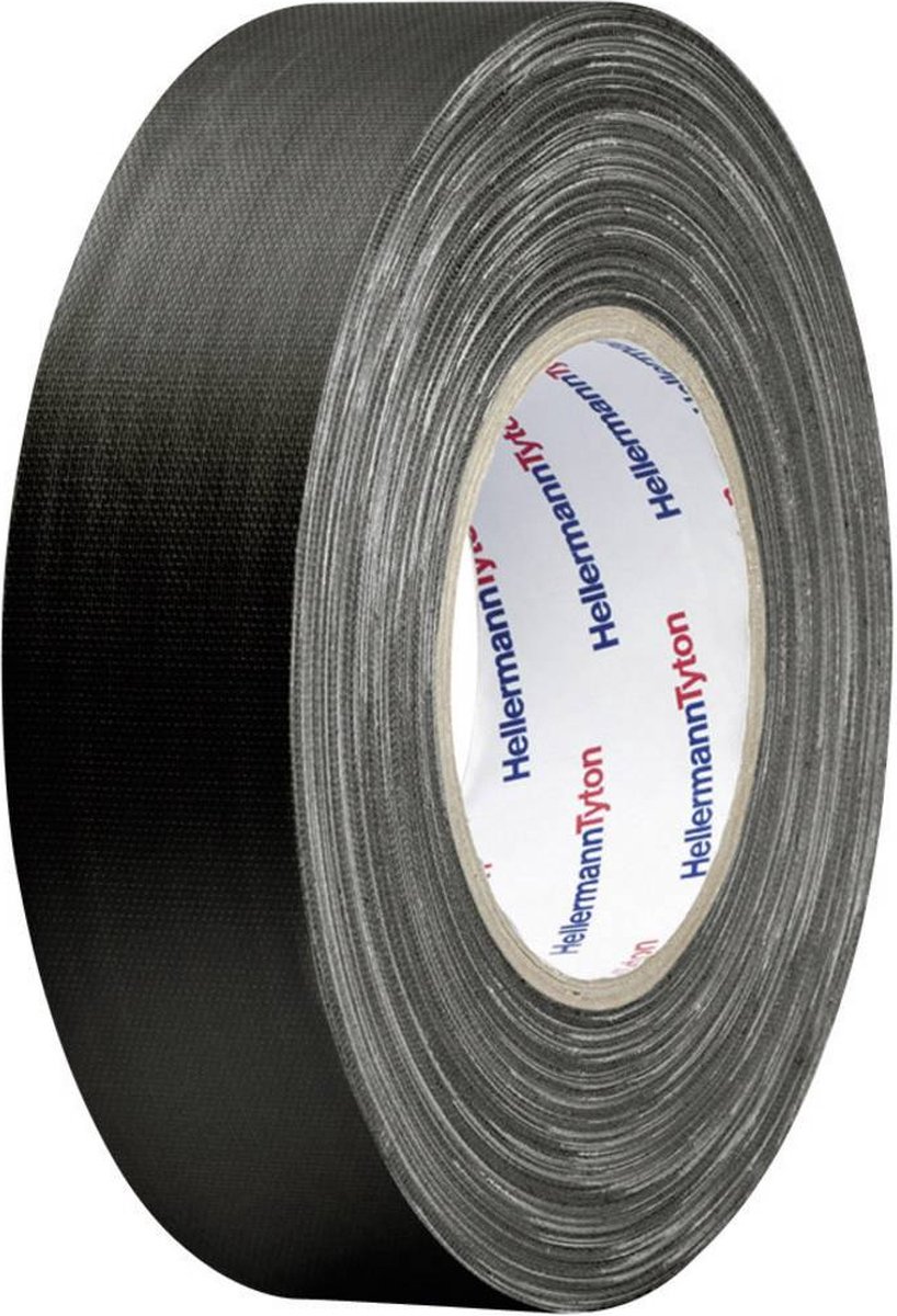 HellermannTyton HTAPE-TEX-BK-19x50 712-00504 Textieltape HelaTape Tex (l x b) 50 m x 19 mm 50 m - Zwart