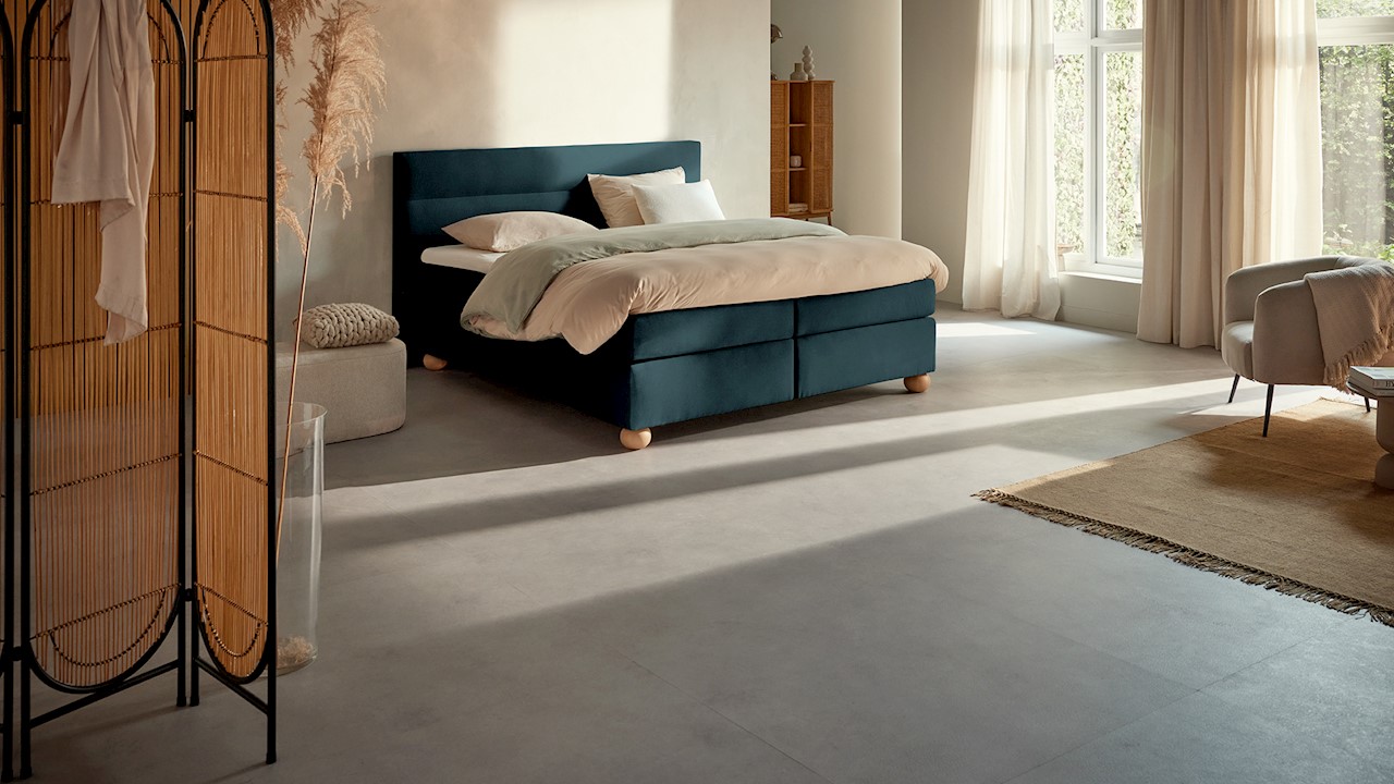 Karlsson Boxspring Solid Lina Vlak Met Gestoffeerde Matras - 140 x 220 cm - teal