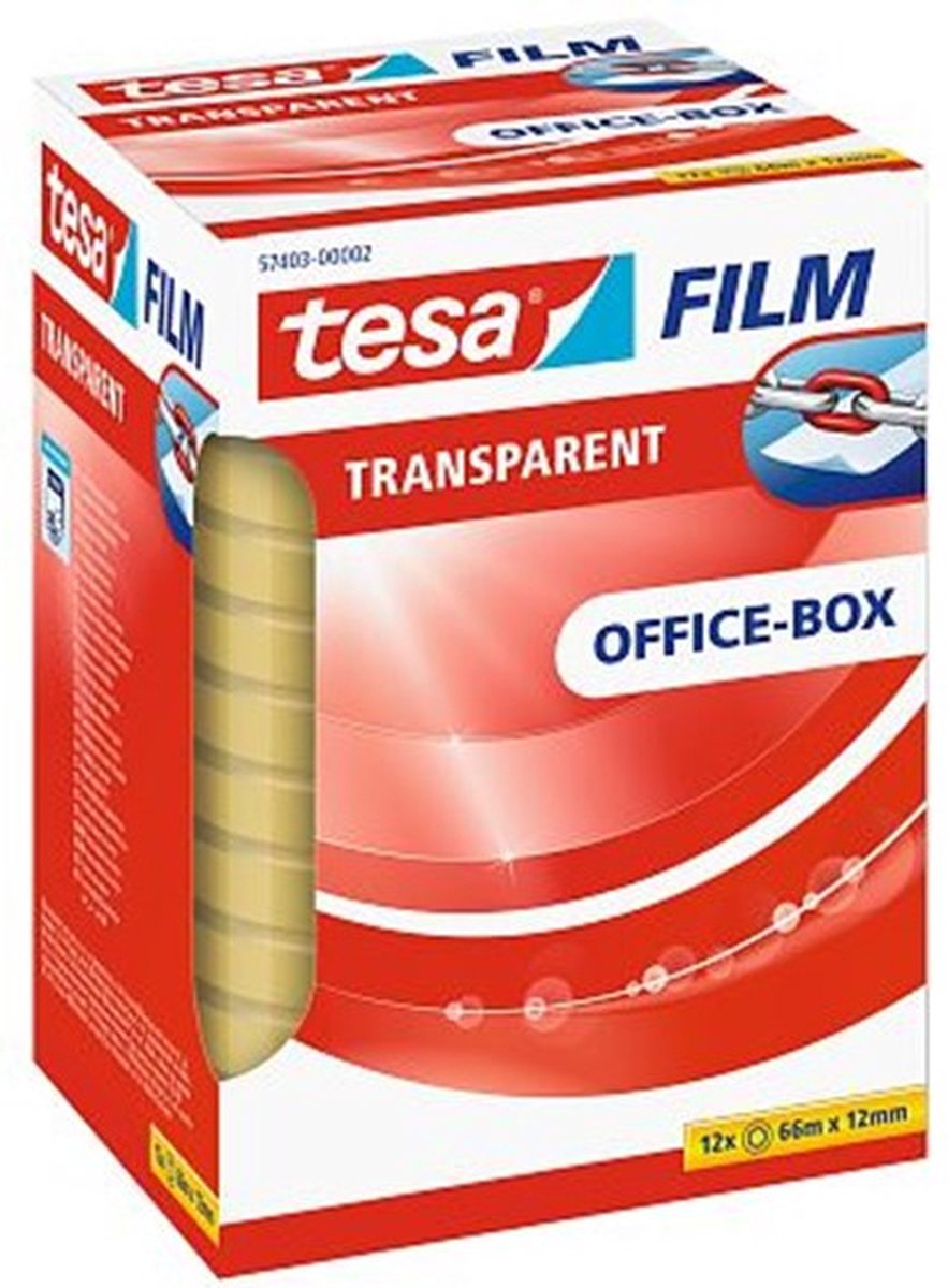 Tesa 57403-00002-00 57403-00002-00 film film Transparant (l x b) 66 m x 12 mm 12 stuk(s)