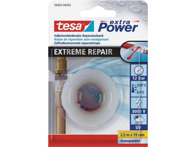 Tesa 56064-03-00 56064-03-00 Reparatietape Transparant (l x b) 2.5 m x 19 mm 2.5 m