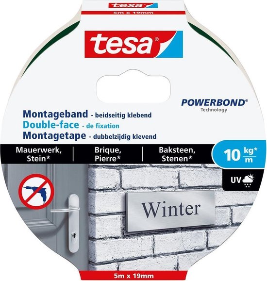 Tesa 77749-00000-00 Montagetape POWERBOND (l x b) 5000 mm x 19 mm 5 m - Zwart