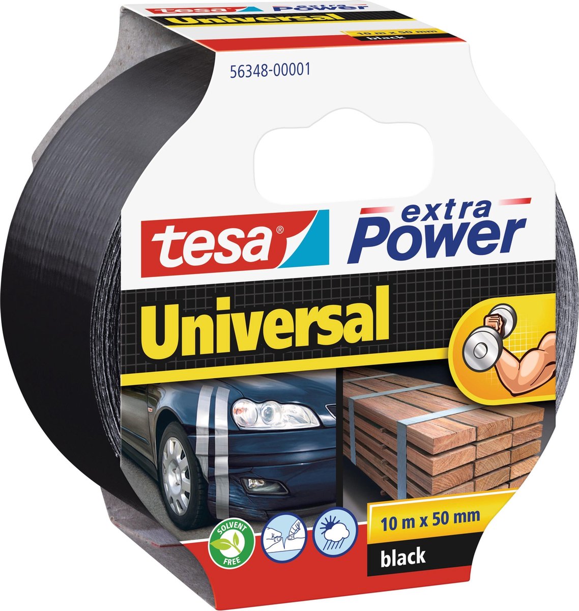 Tesa 56348-01-05 Textieltape Extra Power (l x b) 10 m x 50 mm 10 m - Zwart