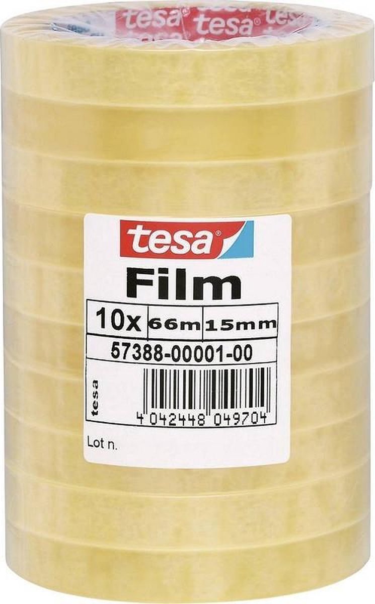 Tesa 57388-01-00 film Transparant (l x b) 66 m x 15 mm 10 stuk(s)