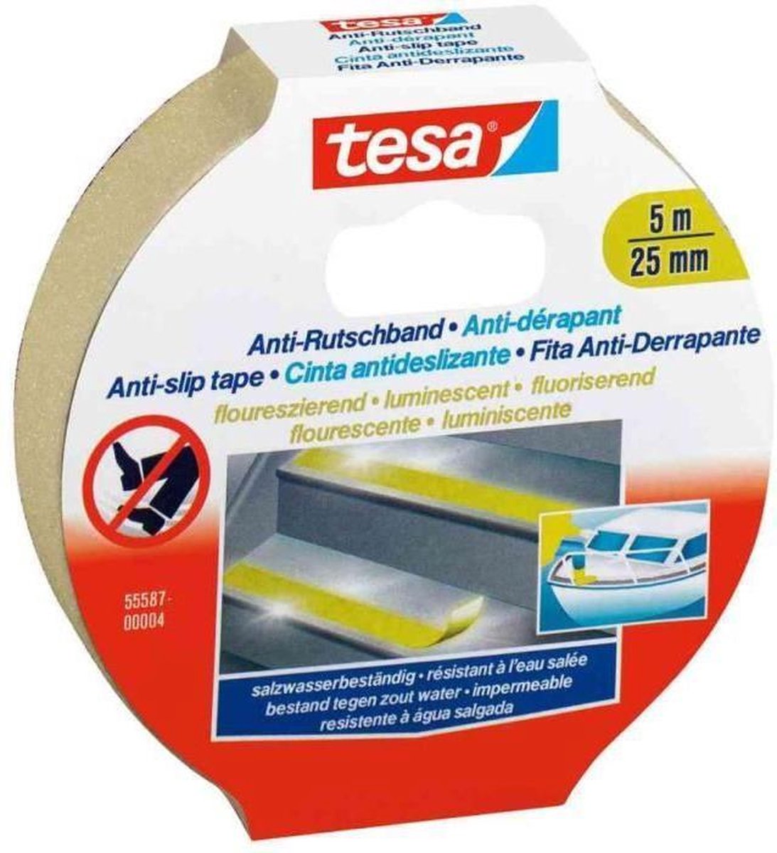 Tesa 55580-00000-11 Anti-slip tape (l x b) 5 m x 25 mm 5 m - Blanco