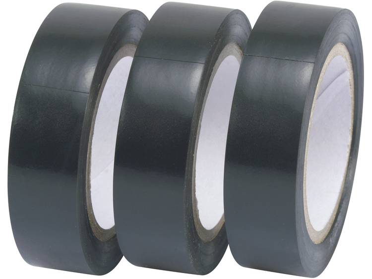 TRU COMPONENTS 1563959 Isolatietape-set (l x b) 10 m x 15 mm 30 m - Zwart