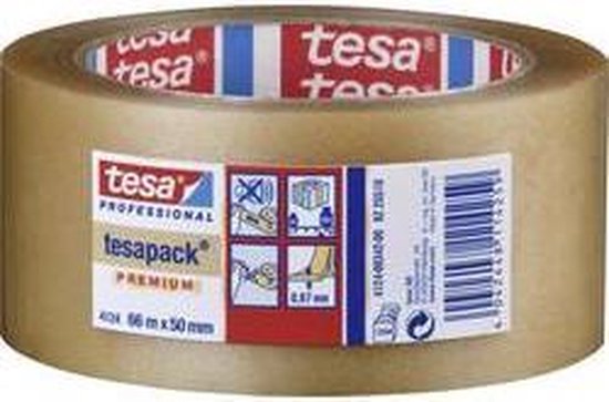 Tesa 04124-00015-00 Verpakkingstape pack 4124 Transparant (l x b) 66 m x 50 mm 66 m