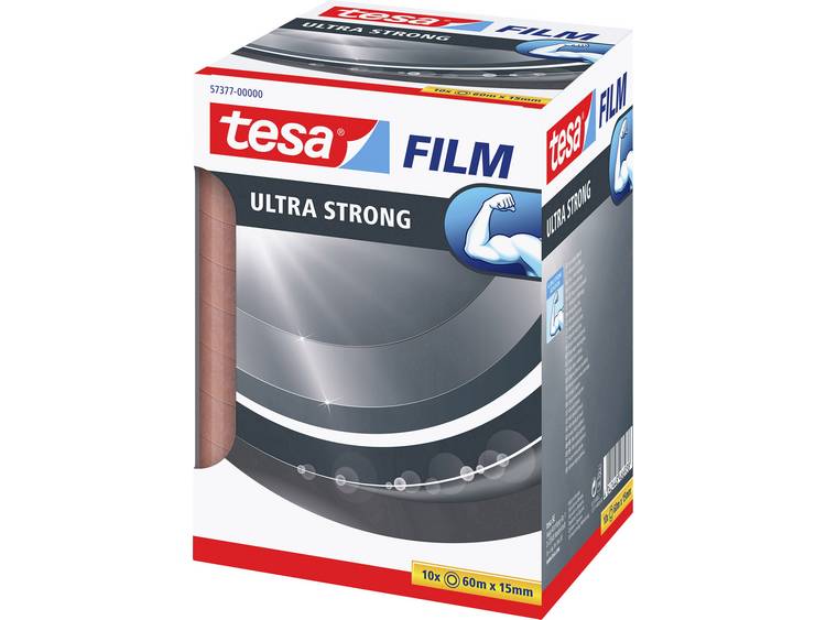 Tesa film ultra strong 57377-00000-02 Plakband Transparant (l x b) 60 m x 15 mm 10 stuk(s)