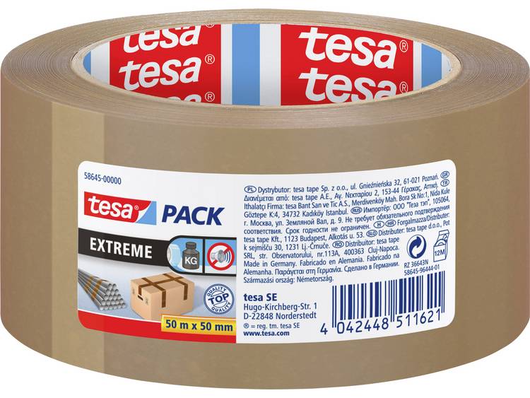 Tesa pack Extreme 58645-00000-00 Pakband (l x b) 50 m x 50 mm 50 m - Bruin