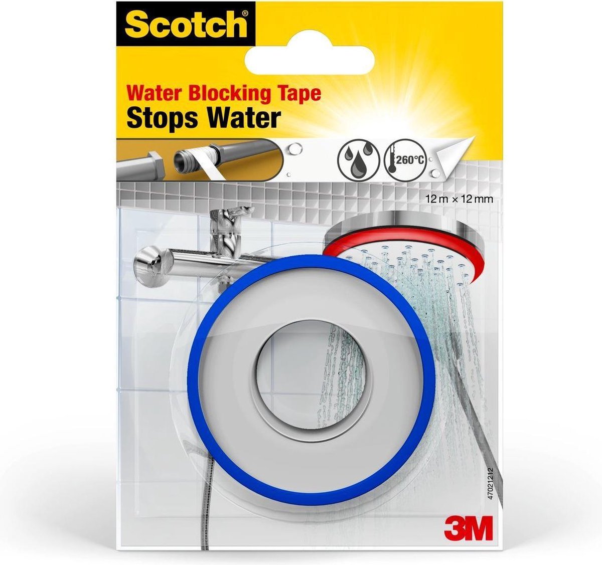 3M™ 4702 Afdichtingstape Scotch (l x b) 12 m x 12 mm 12 m - Wit