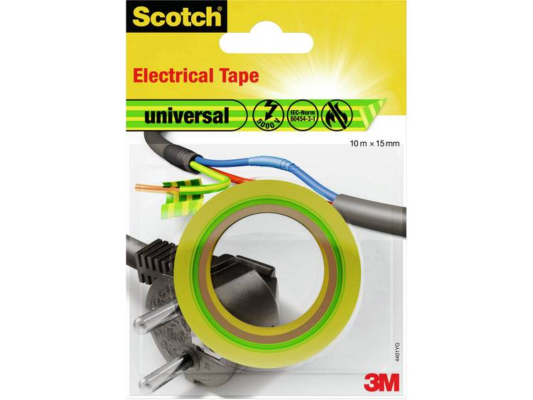 3M™ universal 4401YG Isolatietape Scotch Geel, (l x b) 10 m x 15 mm 10 m - Groen