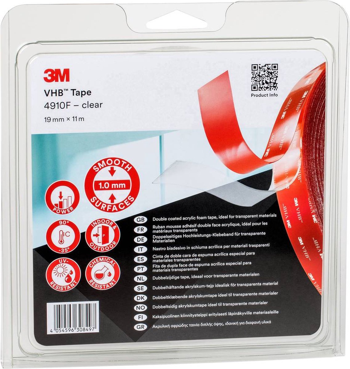 3M™ 4910F/IPS Plakband Transparant (l x b) 11 m x 19 mm 11 m