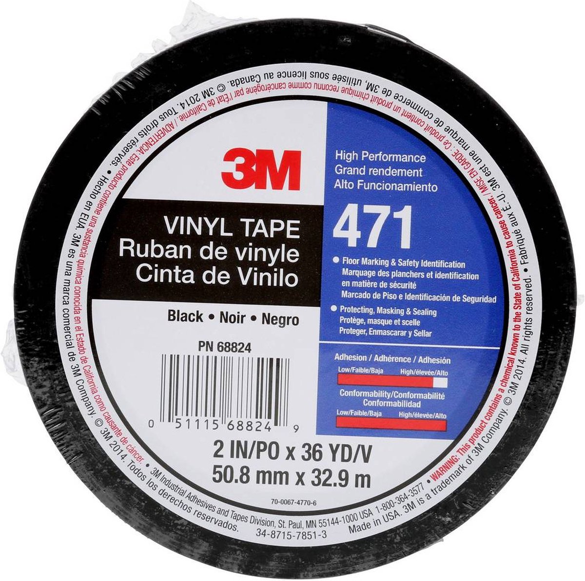 3M™ 471IW-S50-D PVC-plakband (l x b) 33 m x 50 mm 33 m - Zwart