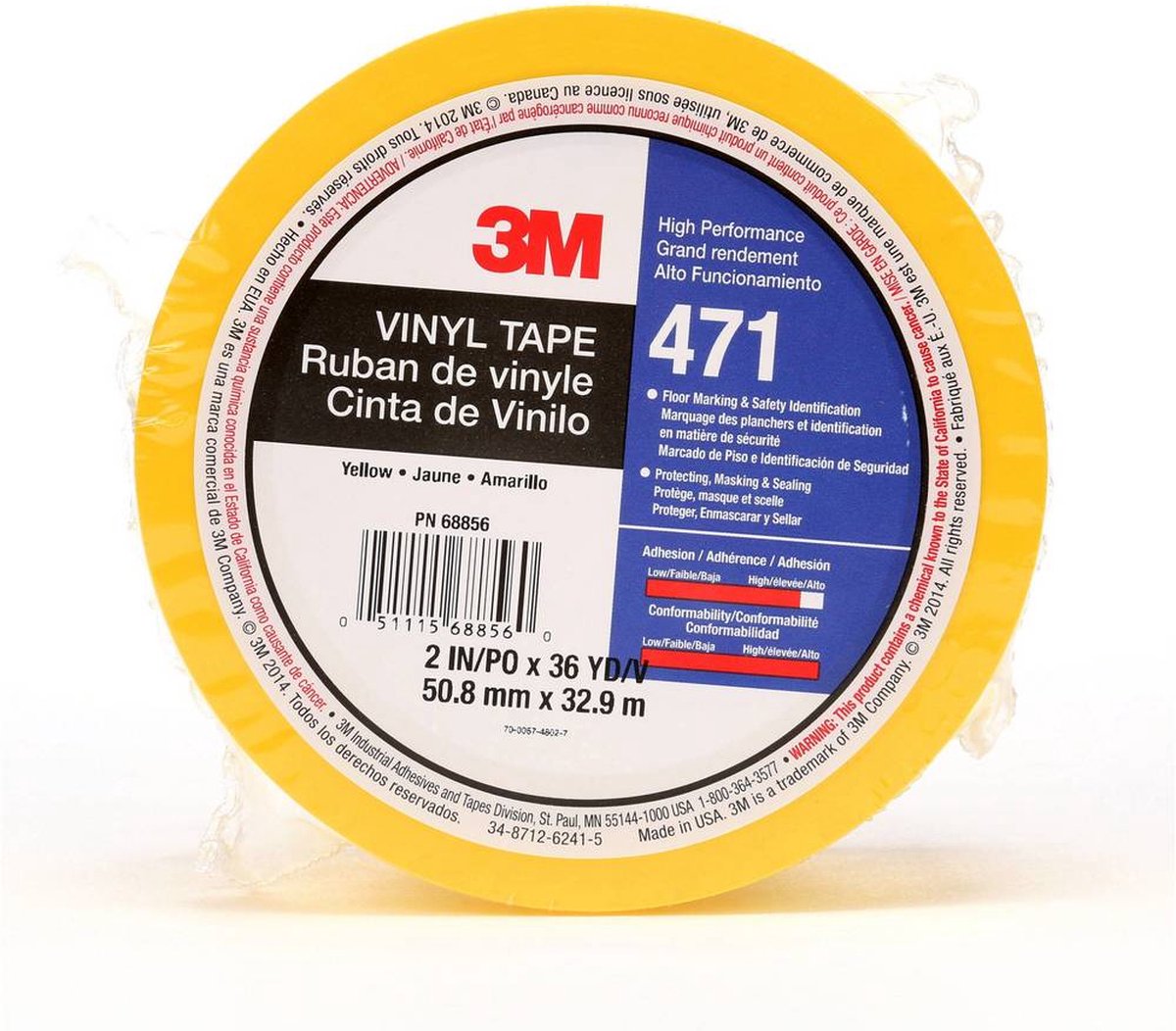 3M™ 471IW-G50-D PVC-plakband (l x b) 33 m x 50 mm 33 m - Geel