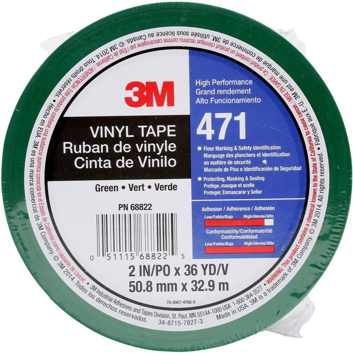 3M™ 471IW-GR50-D PVC-plakband (l x b) 33 m x 50 mm 33 m - Groen