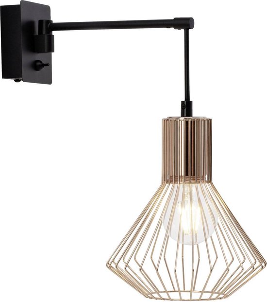 Dalma 21090/76 Wandlamp E27 60 W, Koper - Zwart