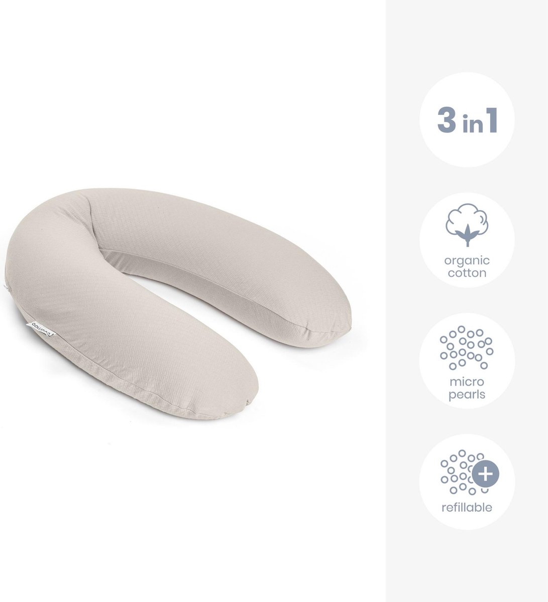 Doomoo Buddy Voedingskussen 180 Cm Tetra Jersey Sand - Beige