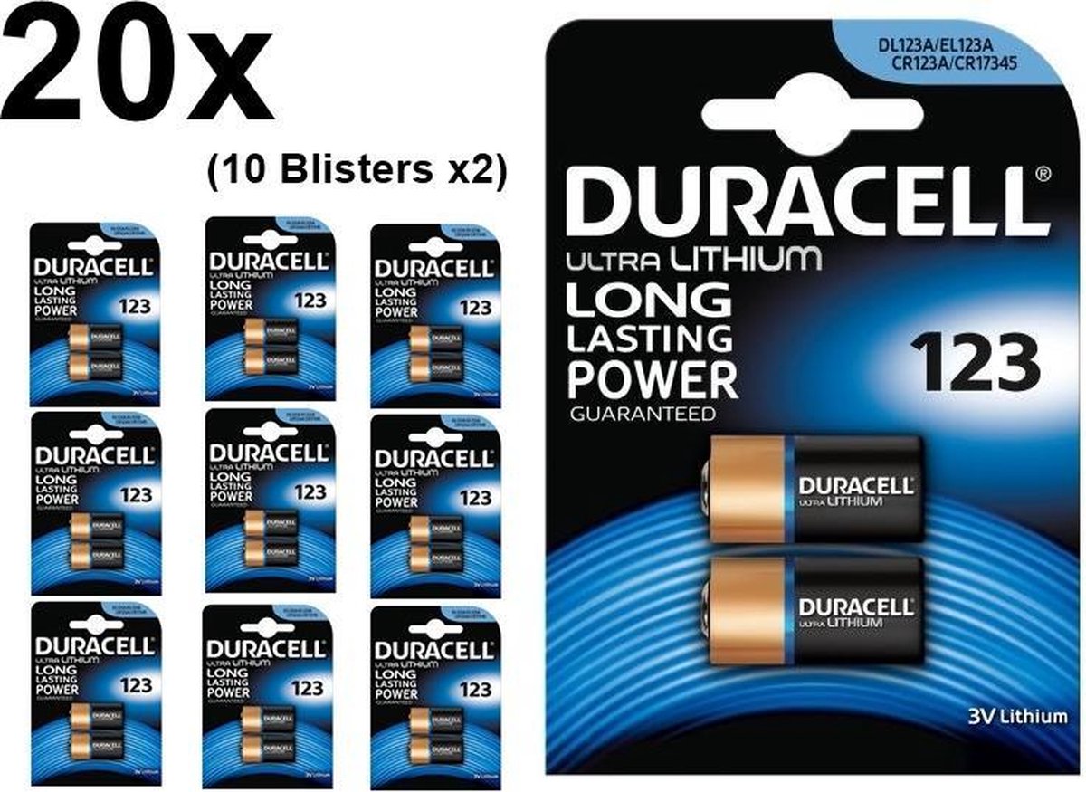 Duracell Ultra Lithium 123, Blister Van 2 Stuks 10 Stuks