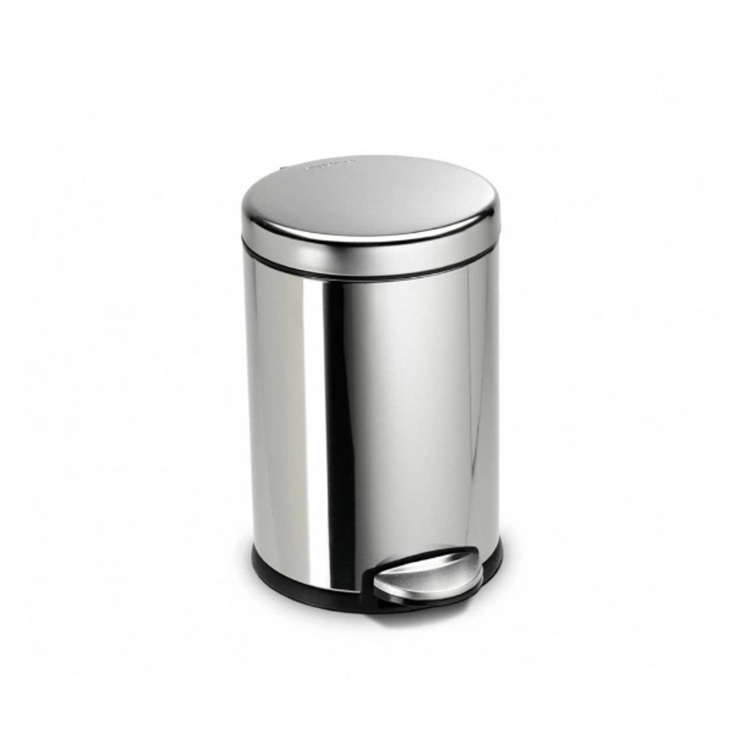 Simplehuman - Afvalemmer, Rond, 4.5 L, Zilver - - Silver