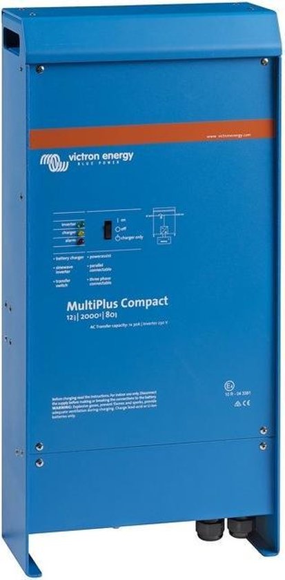 Victron Energy MultiPlus C 12/2000/80-30 Netomvormer 2000 W 12 V/DC - 230 V/AC geÃ¯ntegreerde laadregelaar