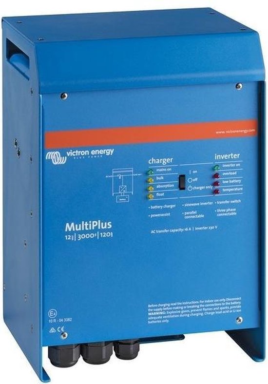 Victron Energy MultiPlus C 12/3000/120-16 Netomvormer 3000 W 12 V/DC - 230 V/AC geÃ¯ntegreerde laadregelaar