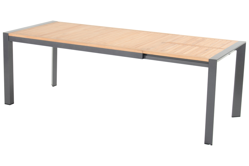 Hartman California teak extension tafel 160-220x100 cm - Zwart
