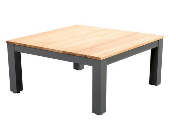 Midori coffee table 75x75cm. alu dark grey/teak - Grijs