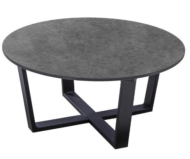 Teeburu coffee table 75x35cm. alu black/concrete