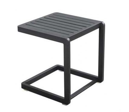 Hokan lounger side table 40x40cm. alu black - Zwart