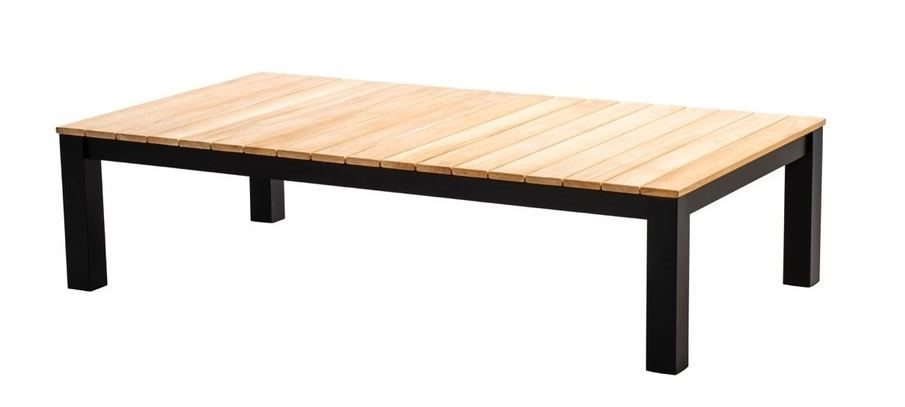 Midori coffee table 140x75cm. alu black/teak